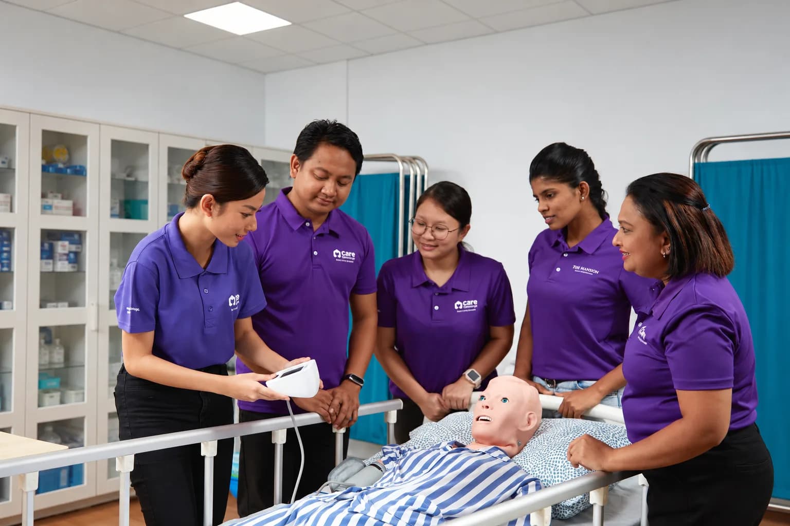 Students practising specialised care skills