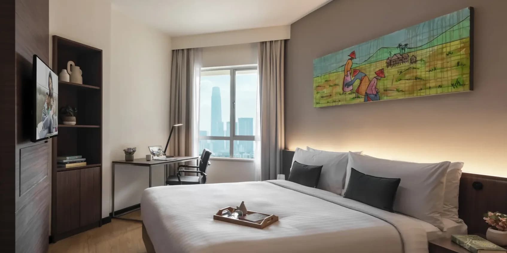 Care Luxe private bedroom at Oakwood Hotel and Residence Kuala Lumpur